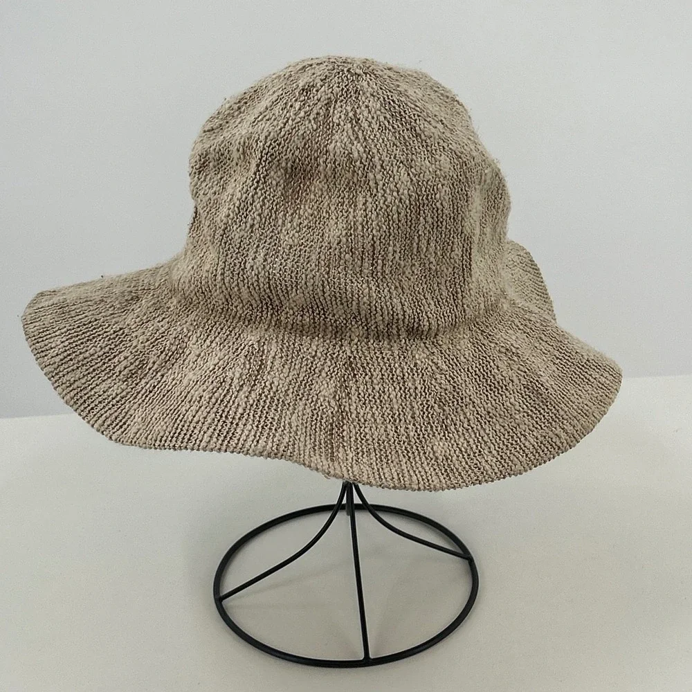 Carve Designs Knit Floppy Sun Hat Beige Costal Boho Bach Vacation One Size